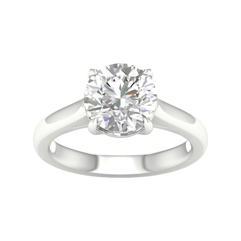 14KW 3ct Round Solitaire Ring