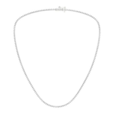 14KW 6ctw 3-Prong Riviera Necklace