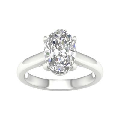 14KW 3ct Oval Solitaire Ring