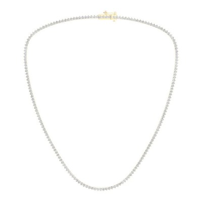 14KY 6ctw 3-Prong Riviera Necklace