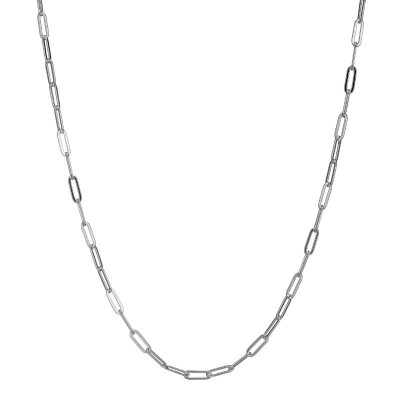 Silver Polished Sterling Silver Paperclip Chain Length 19