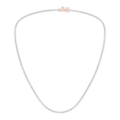 14KR 6ctw 3-Prong Riviera Necklace