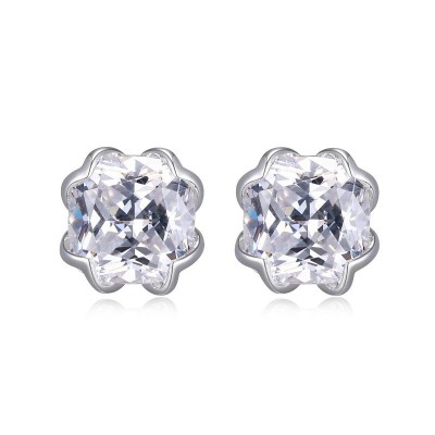 Lady's Silver Polished Sterling Silver Studs Earrings