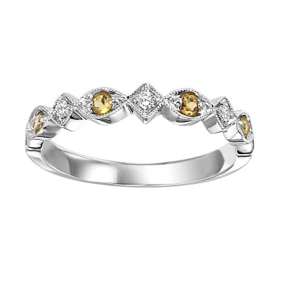 10K Citrine & Diamond Mixable Ring