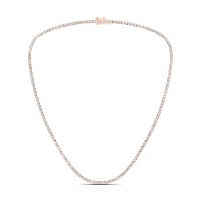 14KR 7ctw 4-Prong Riviera Necklace