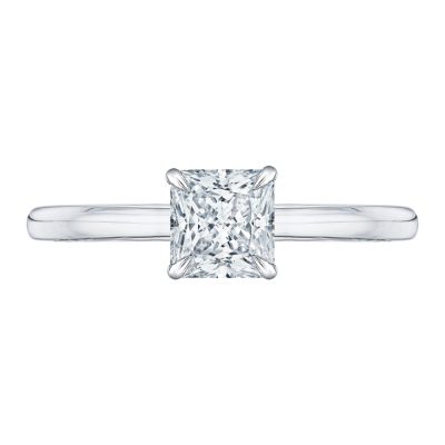 18K White Gold Princess Cut Diamond Engagement Ring (Semi-Mount)