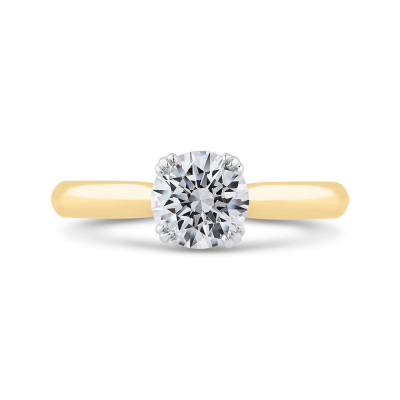 14K Two Tone Gold Diamond Engagement Ring (Semi-Mount)
